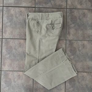 vtg Y2K gap womens Green Pinstripe Khaki Pants  Wide Leg Size 10 Reg